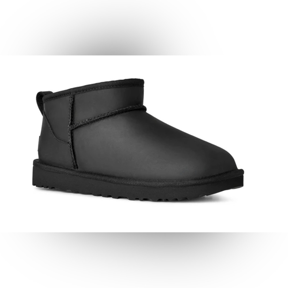 Ugg Black Classic Ultra Mini Leather Women's Boots 1174210-BLK